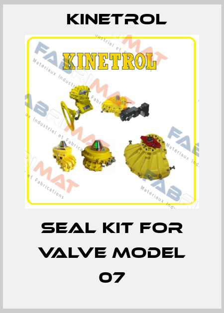 Seal kit for valve Model 07 Kinetrol