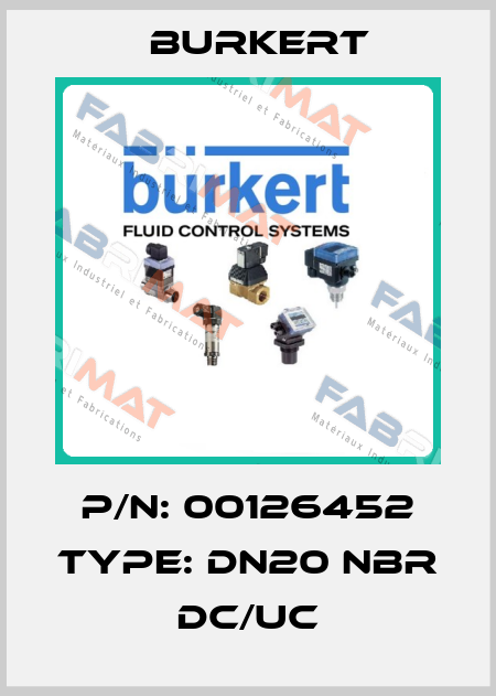 P/N: 00126452 Type: DN20 NBR DC/UC Burkert