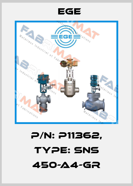 p/n: P11362, Type: SNS 450-A4-GR Ege