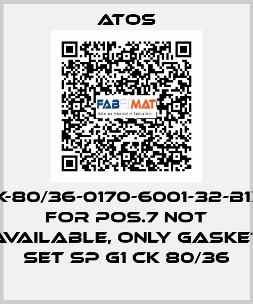 CK-80/36-0170-6001-32-B1X1 for Pos.7 not available, only gasket set SP G1 CK 80/36 Atos