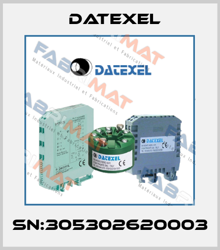 SN:305302620003 Datexel