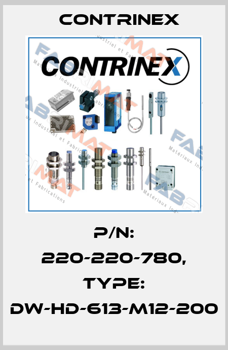 p/n: 220-220-780, Type: DW-HD-613-M12-200 Contrinex