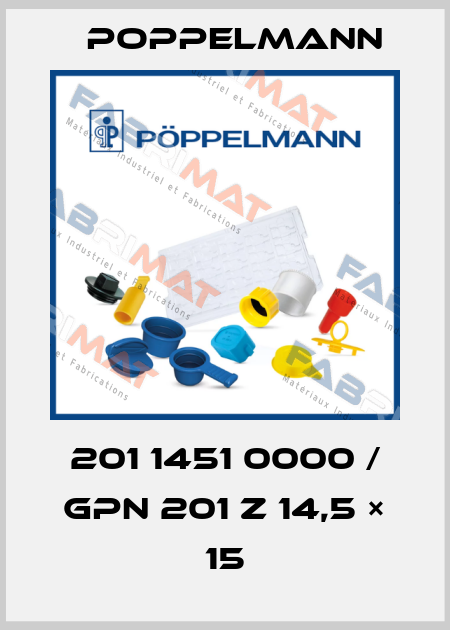 201 1451 0000 / GPN 201 Z 14,5 × 15 Poppelmann