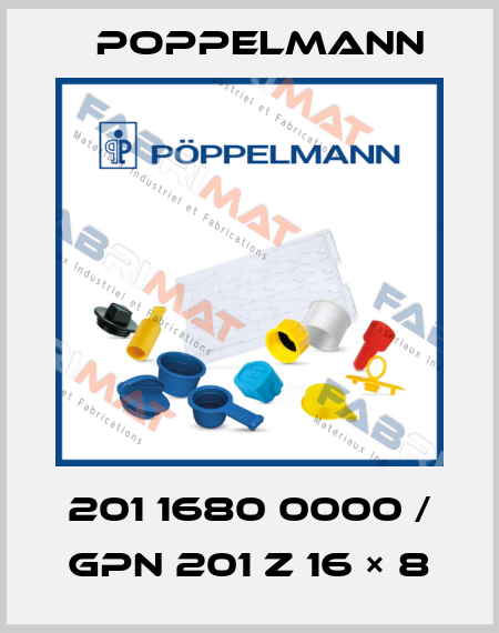 201 1680 0000 / GPN 201 Z 16 × 8 Poppelmann