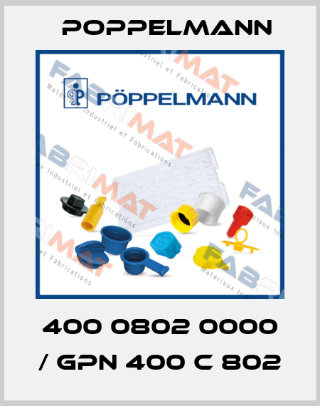400 0802 0000 / GPN 400 C 802 Poppelmann
