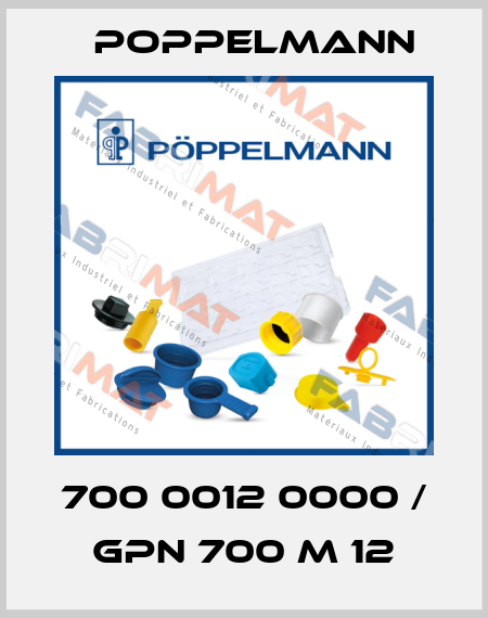 700 0012 0000 / GPN 700 M 12 Poppelmann