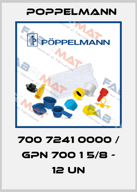 700 7241 0000 / GPN 700 1 5/8 - 12 UN Poppelmann
