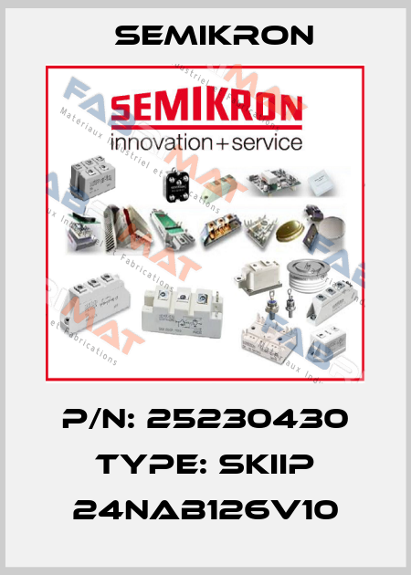 P/N: 25230430 Type: SKiiP 24NAB126V10 Semikron
