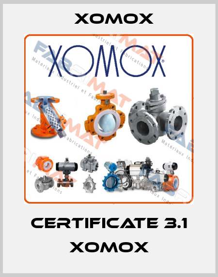 certificate 3.1 XOMOX Xomox