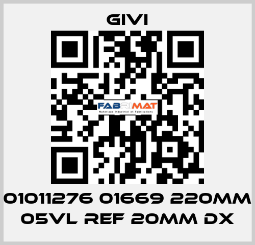 01011276 01669 220mm 05VL REF 20mm DX Givi