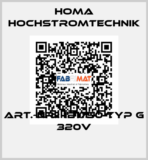 Art.-Nr.: 121750 Typ G 320v HOMA Hochstromtechnik