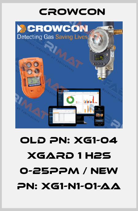 old PN: XG1-04 XGard 1 H2S 0-25ppm / new PN: XG1-N1-01-AA Crowcon