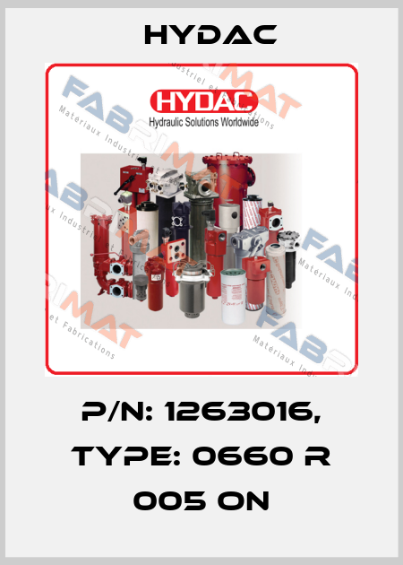 P/N: 1263016, Type: 0660 R 005 ON Hydac