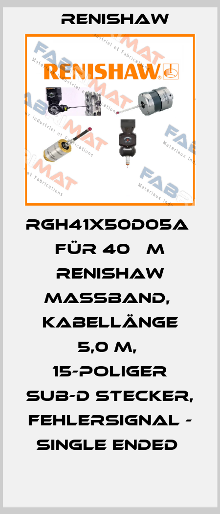 RGH41X50D05A  für 40 μm Renishaw Maßband,  Kabellänge 5,0 m,  15-poliger SUB-D Stecker,  Fehlersignal - single ended  Renishaw