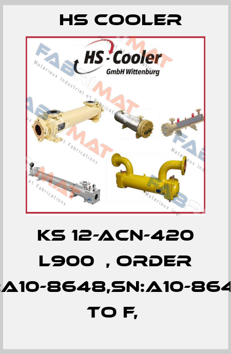 KS 12-ACN-420 L900  , Order No:A10-8648,SN:A10-8648D to F,  HS Cooler