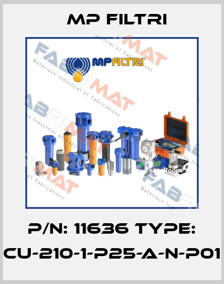 P/N: 11636 Type: CU-210-1-P25-A-N-P01 MP Filtri