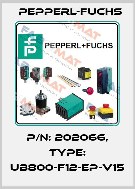 p/n: 202066, Type: UB800-F12-EP-V15 Pepperl-Fuchs