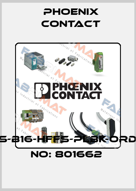 CES-B16-HFFS-PLBK-ORDER NO: 801662  Phoenix Contact
