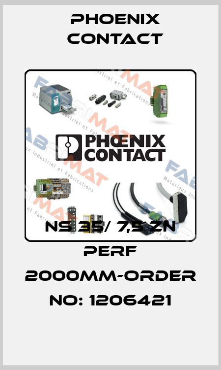 NS 35/ 7,5 ZN PERF 2000MM-ORDER NO: 1206421 Phoenix Contact