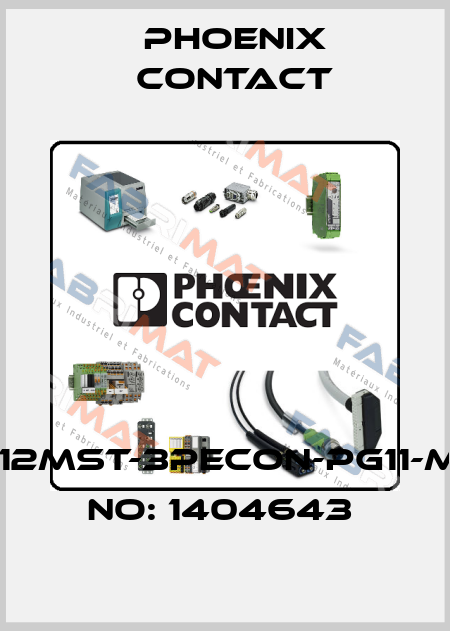 SACC-M12MST-3PECON-PG11-M-ORDER NO: 1404643  Phoenix Contact