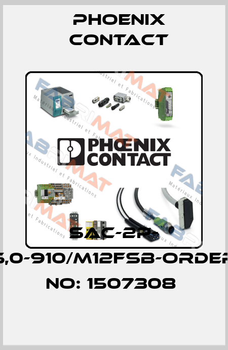SAC-2P- 5,0-910/M12FSB-ORDER NO: 1507308  Phoenix Contact