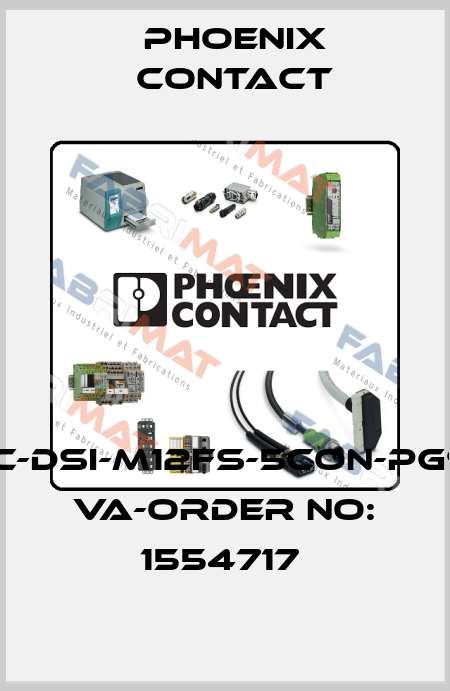 SACC-DSI-M12FS-5CON-PG9/0,5 VA-ORDER NO: 1554717  Phoenix Contact