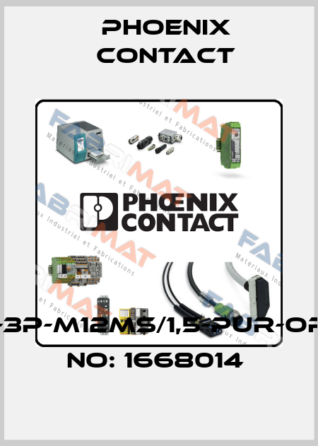 SAC-3P-M12MS/1,5-PUR-ORDER NO: 1668014  Phoenix Contact