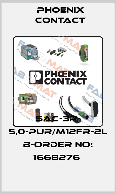 SAC-3P- 5,0-PUR/M12FR-2L B-ORDER NO: 1668276  Phoenix Contact