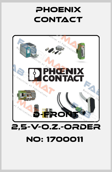 D-FRONT 2,5-V-O.Z.-ORDER NO: 1700011  Phoenix Contact