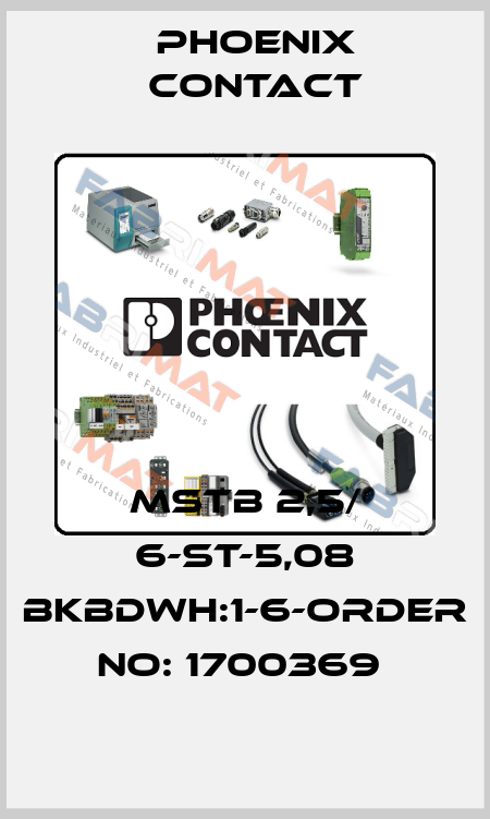 MSTB 2,5/ 6-ST-5,08 BKBDWH:1-6-ORDER NO: 1700369  Phoenix Contact