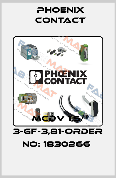 MCDV 1,5/ 3-GF-3,81-ORDER NO: 1830266  Phoenix Contact