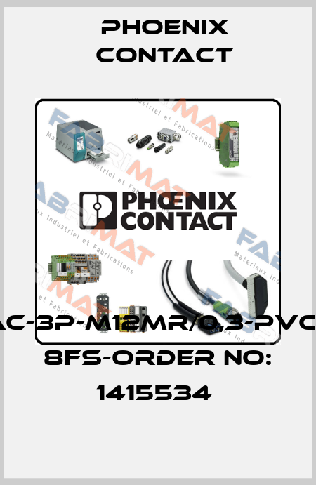 SAC-3P-M12MR/0,3-PVC/M 8FS-ORDER NO: 1415534  Phoenix Contact