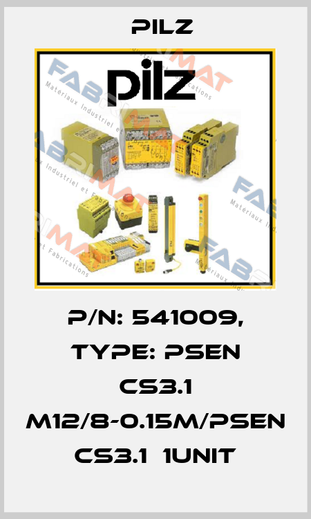 p/n: 541009, Type: PSEN cs3.1 M12/8-0.15m/PSEN cs3.1  1Unit Pilz