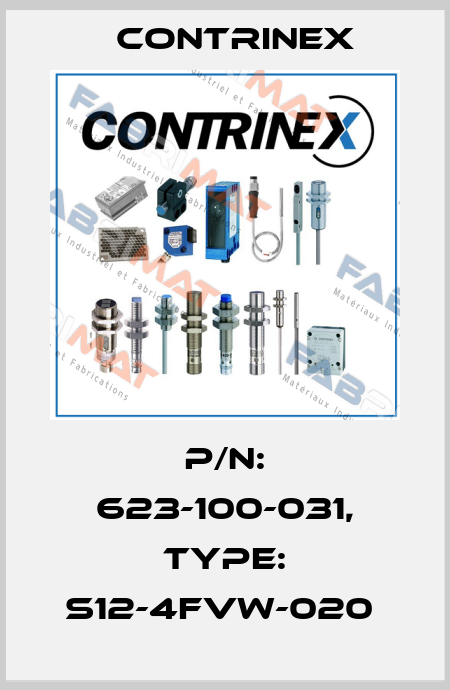 P/N: 623-100-031, Type: S12-4FVW-020  Contrinex