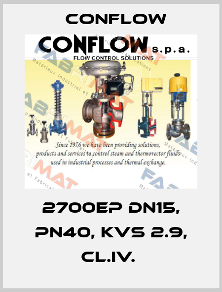 2700EP DN15, PN40, KVS 2.9, CL.IV.  CONFLOW