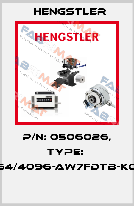 P/N: 0506026, Type:  RI64/4096-AW7FDTB-K0-O  Hengstler