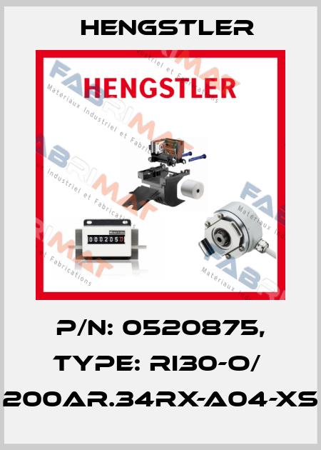 p/n: 0520875, Type: RI30-O/  200AR.34RX-A04-XS Hengstler