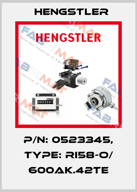 p/n: 0523345, Type: RI58-O/ 600AK.42TE Hengstler