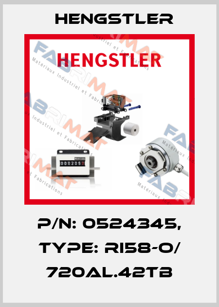p/n: 0524345, Type: RI58-O/ 720AL.42TB Hengstler