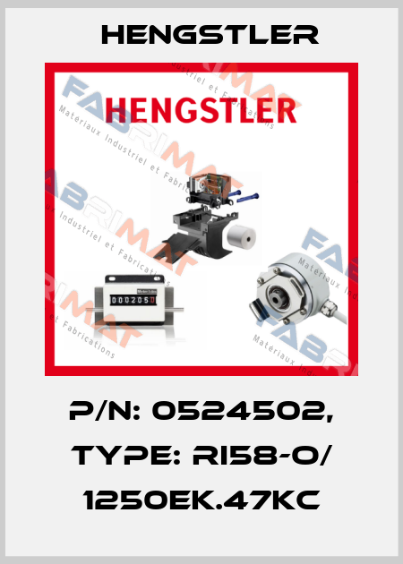 p/n: 0524502, Type: RI58-O/ 1250EK.47KC Hengstler