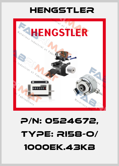 p/n: 0524672, Type: RI58-O/ 1000EK.43KB Hengstler
