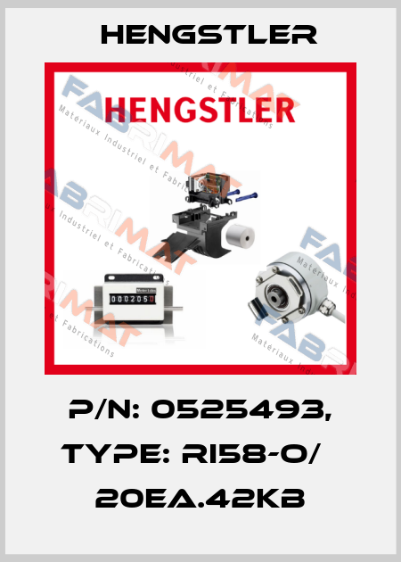 p/n: 0525493, Type: RI58-O/   20EA.42KB Hengstler
