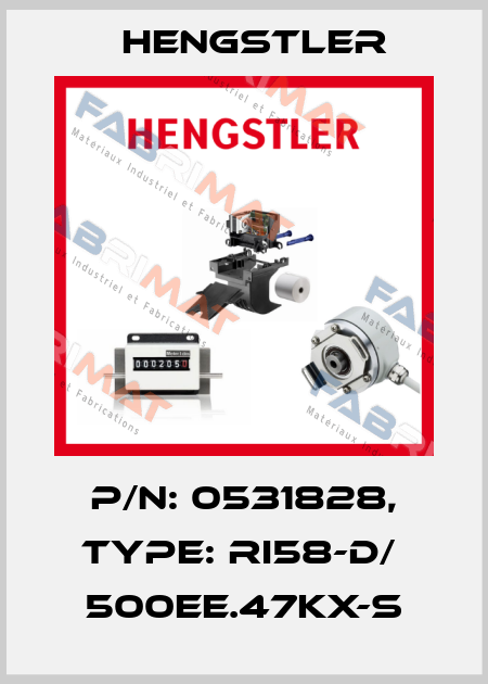 p/n: 0531828, Type: RI58-D/  500EE.47KX-S Hengstler