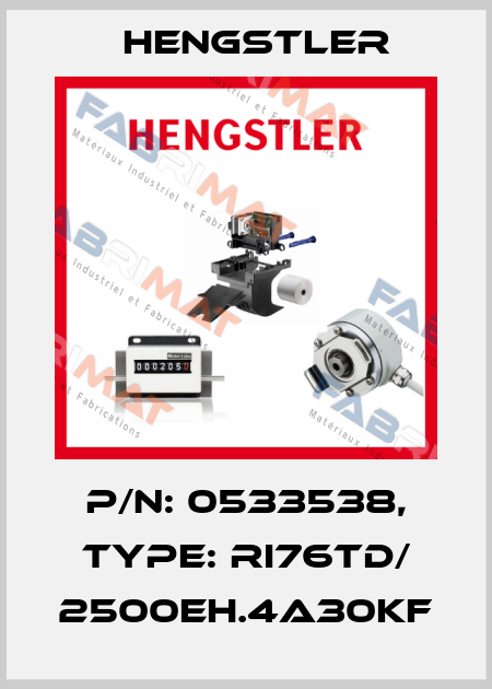 p/n: 0533538, Type: RI76TD/ 2500EH.4A30KF Hengstler