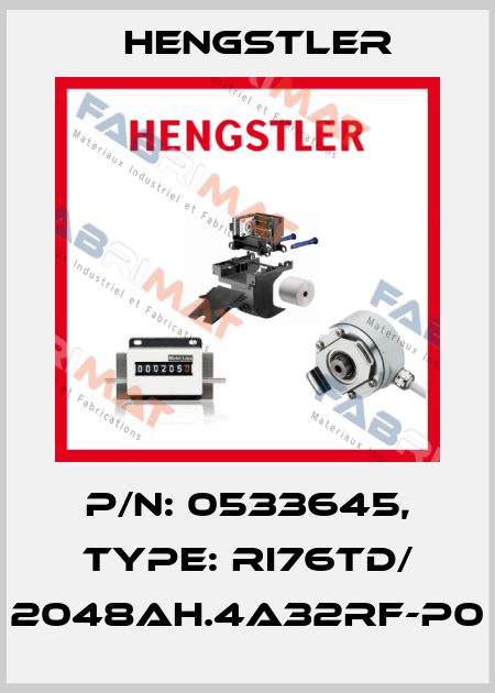 p/n: 0533645, Type: RI76TD/ 2048AH.4A32RF-P0 Hengstler