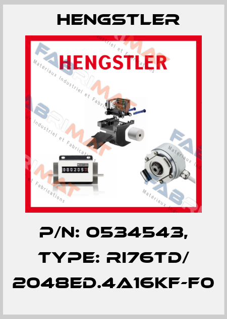 p/n: 0534543, Type: RI76TD/ 2048ED.4A16KF-F0 Hengstler