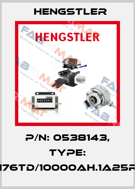 p/n: 0538143, Type: RI76TD/10000AH.1A25RF Hengstler