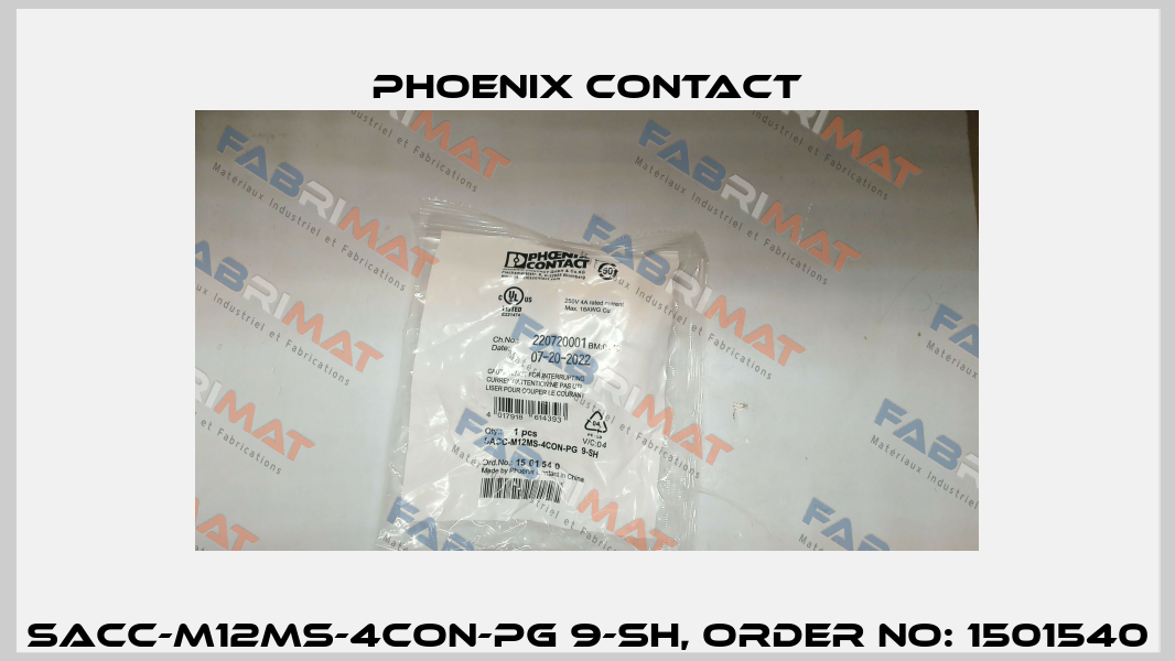 SACC-M12MS-4CON-PG 9-SH, ORDER NO: 1501540 Phoenix Contact