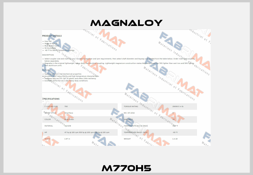 M770H5 Magnaloy