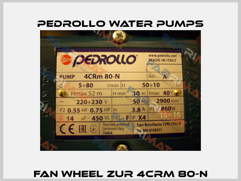 Fan wheel zur 4CRm 80-N Pedrollo Water Pumps